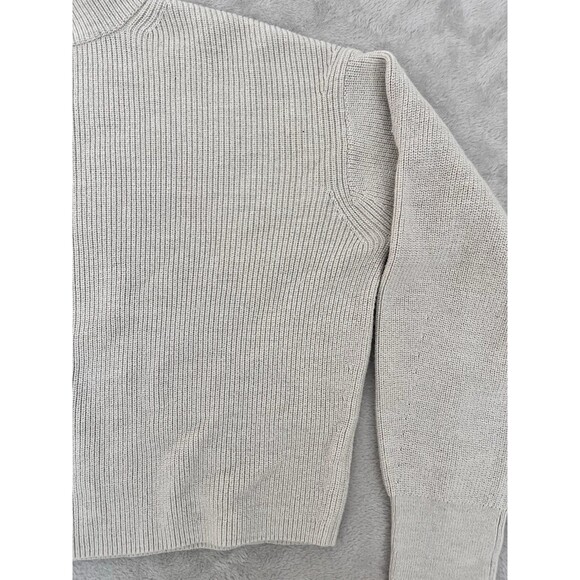 Lululemon 4 Merino Wool-Blend Ribbed Crewneck Sweater Heathered Natural Ivory - Picture 3 of 11
